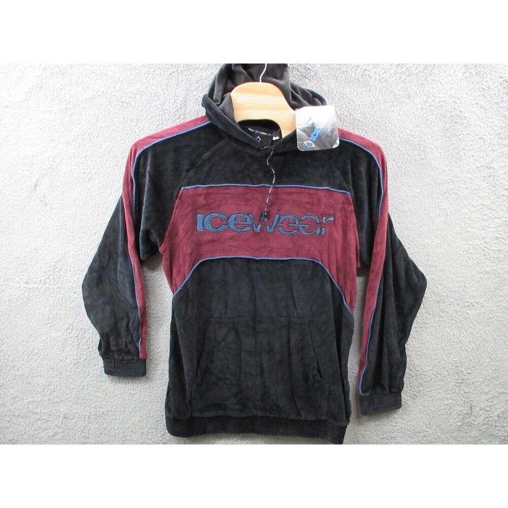 NWT Vintage ICEWEAR Ice-T Hip-Hop Rap Velour Hooded Sweatshirt Men's Large